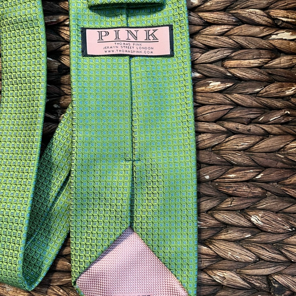 Pink Green and Pink Patterned Tie